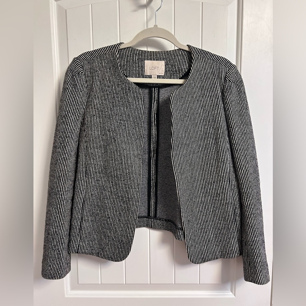 Loft striped black & white blazer